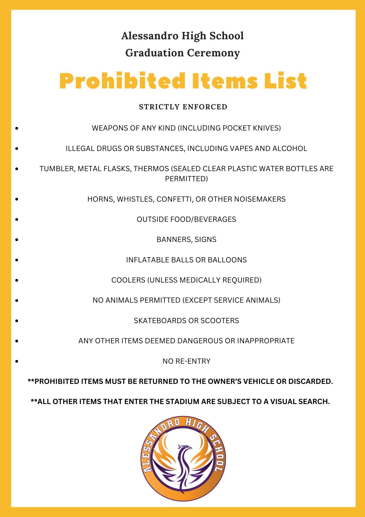 Prohibited Items 